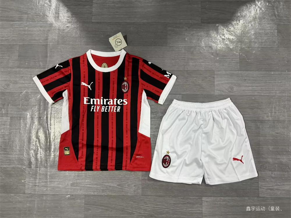 Kids AC Milan Home  24/25 Soccer Jersey