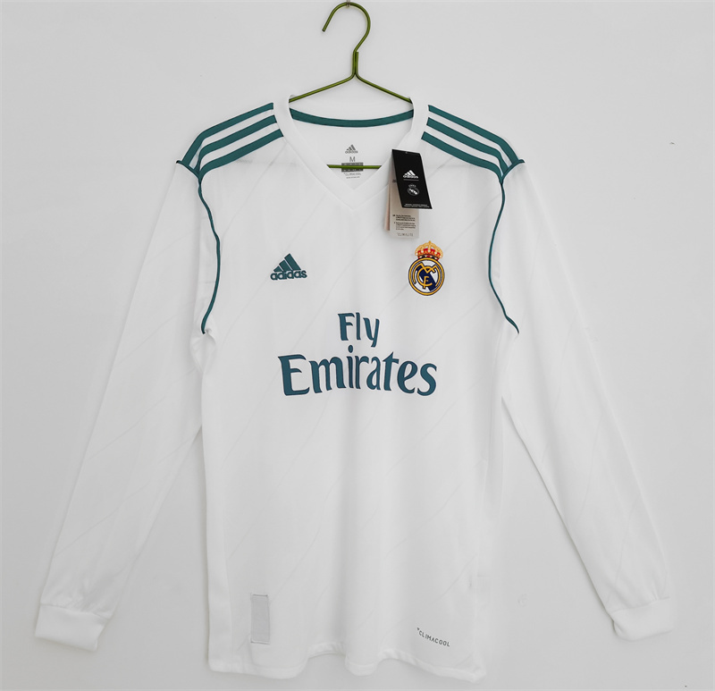 Long sleeve Adult  Real Madrid 2017-18 home  Soccer Retro Jersey