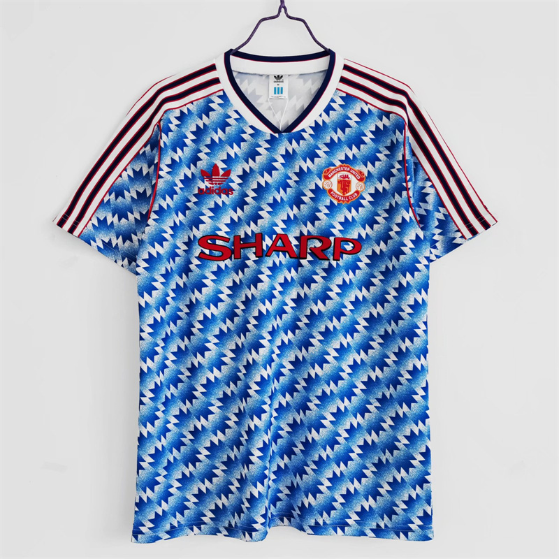 Adult 1990-92 Manchester United  home and away Soccer Retro Jersey