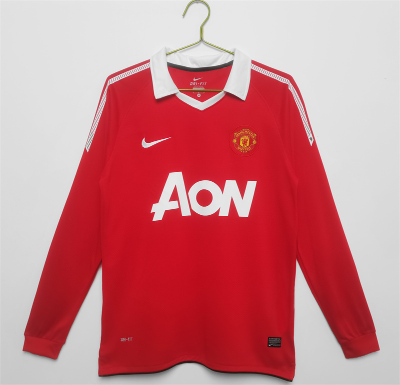 Long sleeve Adult  Liverpool  2010-11 home Soccer Retro Jersey