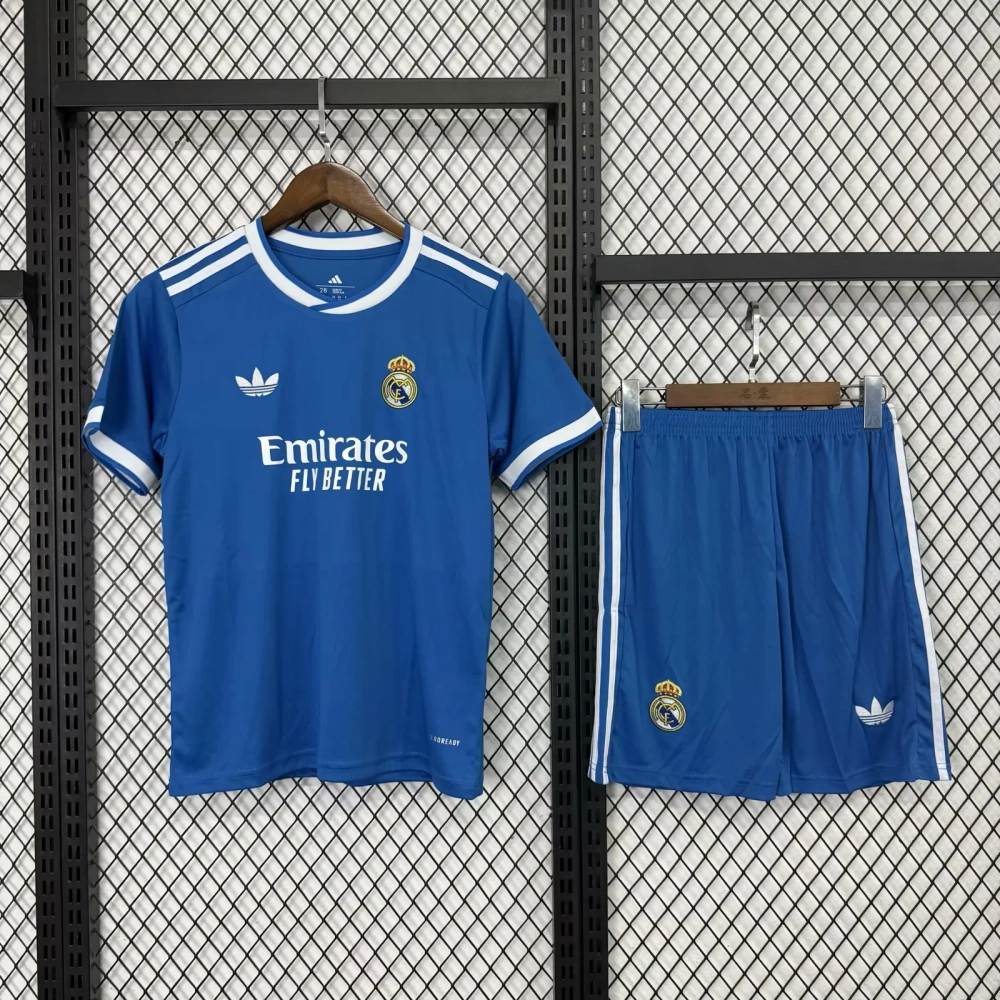 Kids  25/26 Real Madrid Home Away Third Away Soccer Jersey