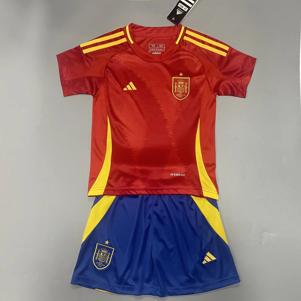 Kids  Spain  24/25 Home  Away Soccer Jersey