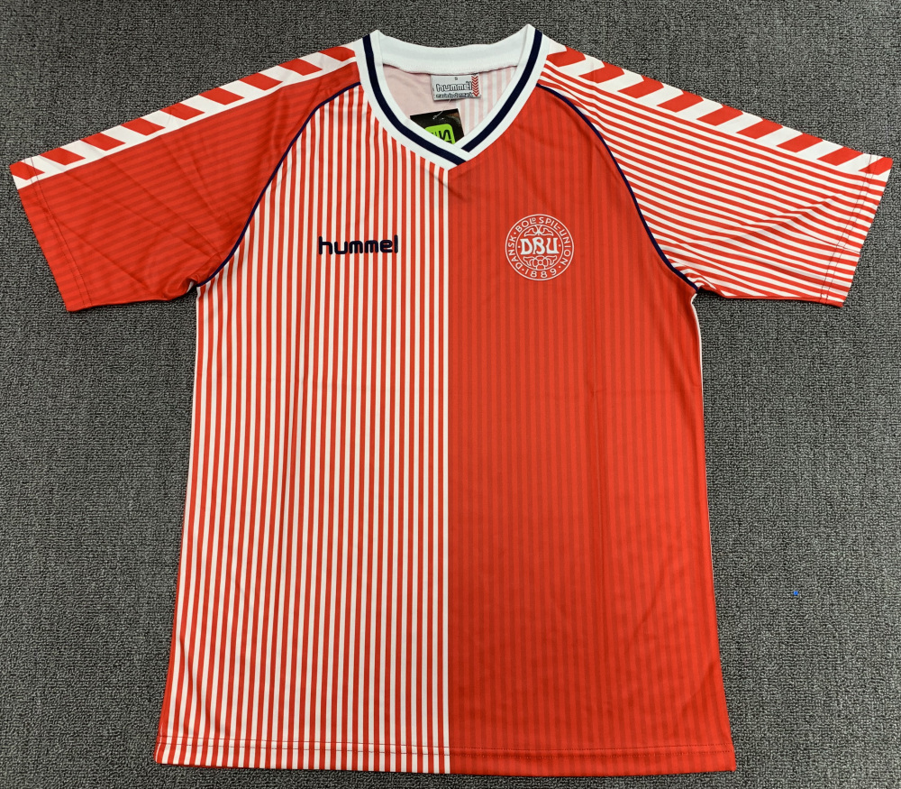 1986 Denmark's  Home jersey  red and white | short-sleeved | [Retro Edition] | 811