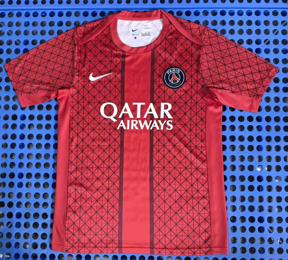 25 26 Paris pre-match Jersey | thai version | red | S-2XL | PSG | short-sleeved | XIAOKA