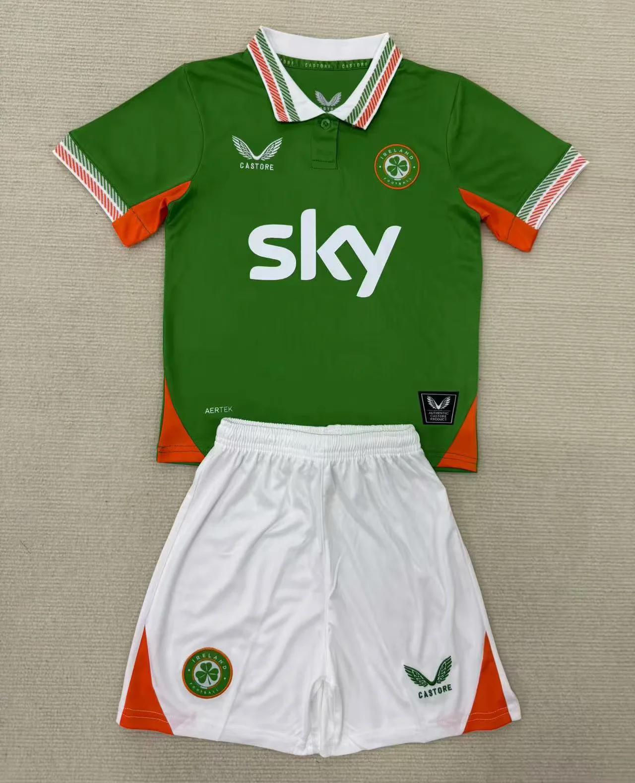 Kids 25/26 Ireland Home Soccer Jersey | Green | short-sleeved
