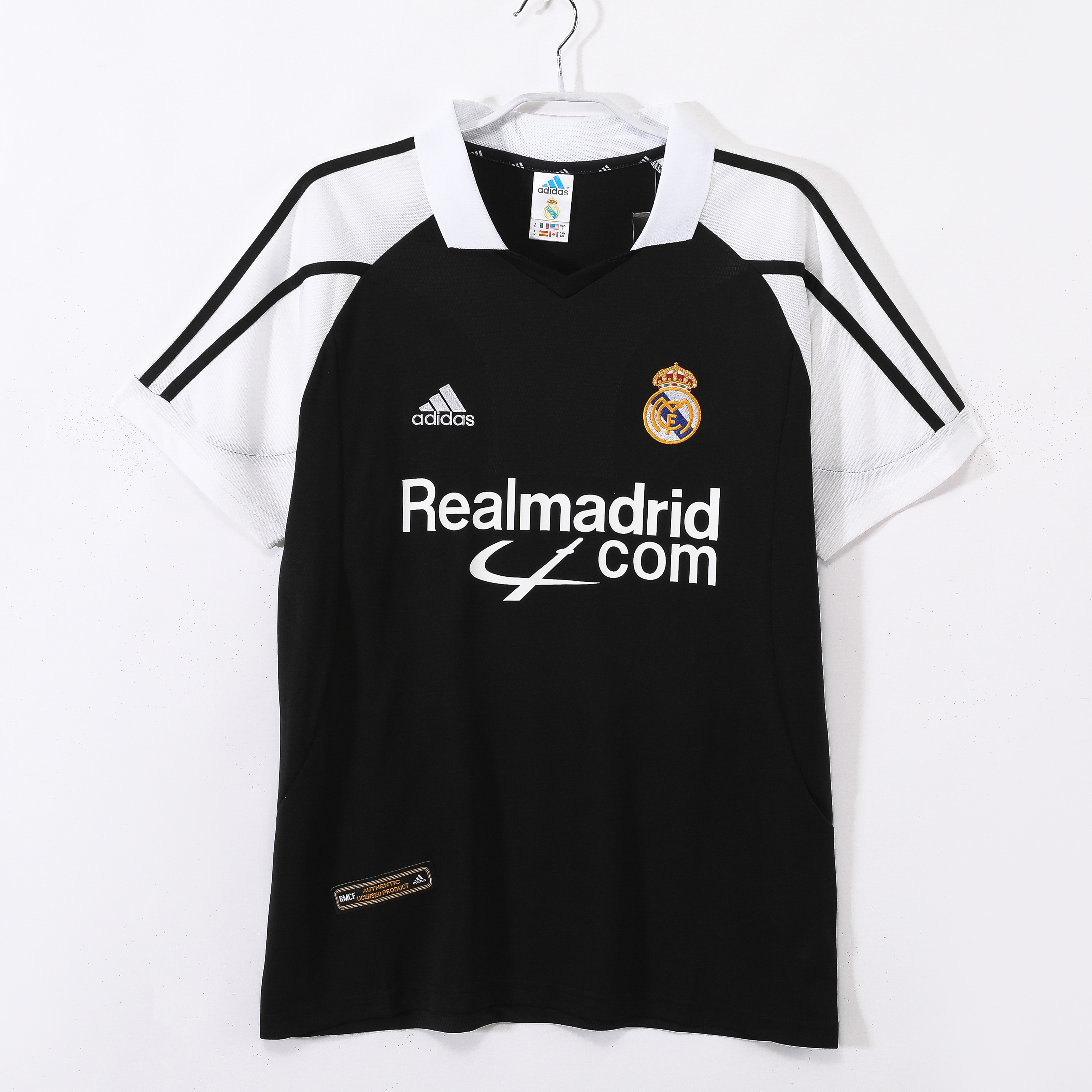 2001 02 Real Madrid Away Jersey | black-white | short-sleeved | [Retro Edition] | 710
