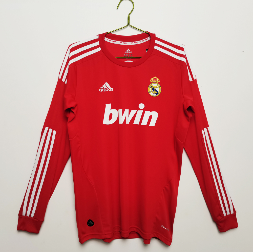 2011 12 Real Madrid Away / Third Jersey | red / black | Long-sleeved | [Retro Edition] | 710