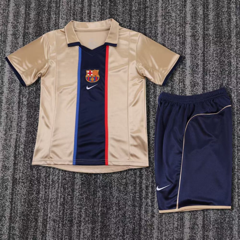 Kids 01-02 Barcelona Away Soccer Jersey | short-sleeved | retro version