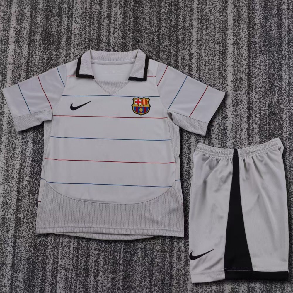 Kids 03-04 Barcelona Away Soccer Jersey | short-sleeved | retro version