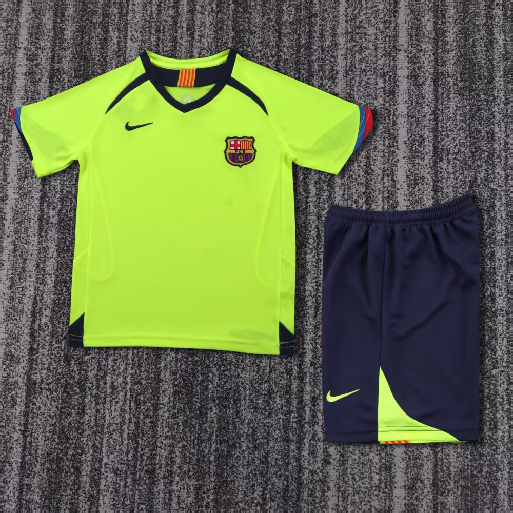 Kids 0506 Barcelona Away Jersey | Green | short-sleeved | retro version