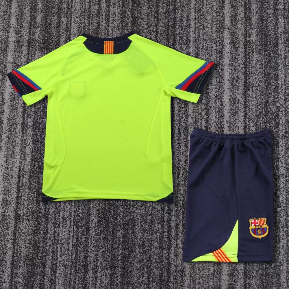 Kids 0506 Barcelona Away Jersey | Green | short-sleeved | retro version