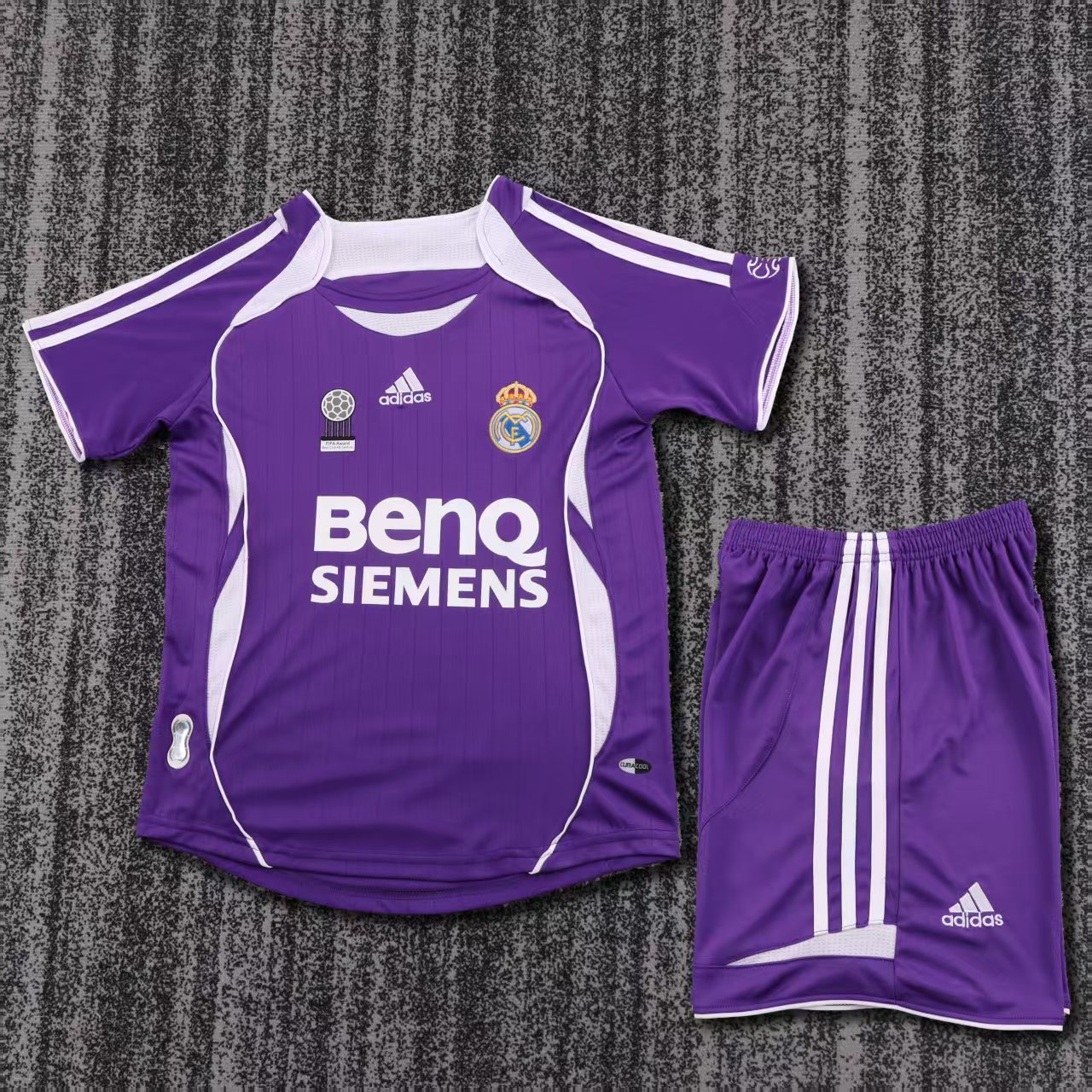 Kids 0607 Real Madrid away Jersey | Purple | short-sleeved | retro version
