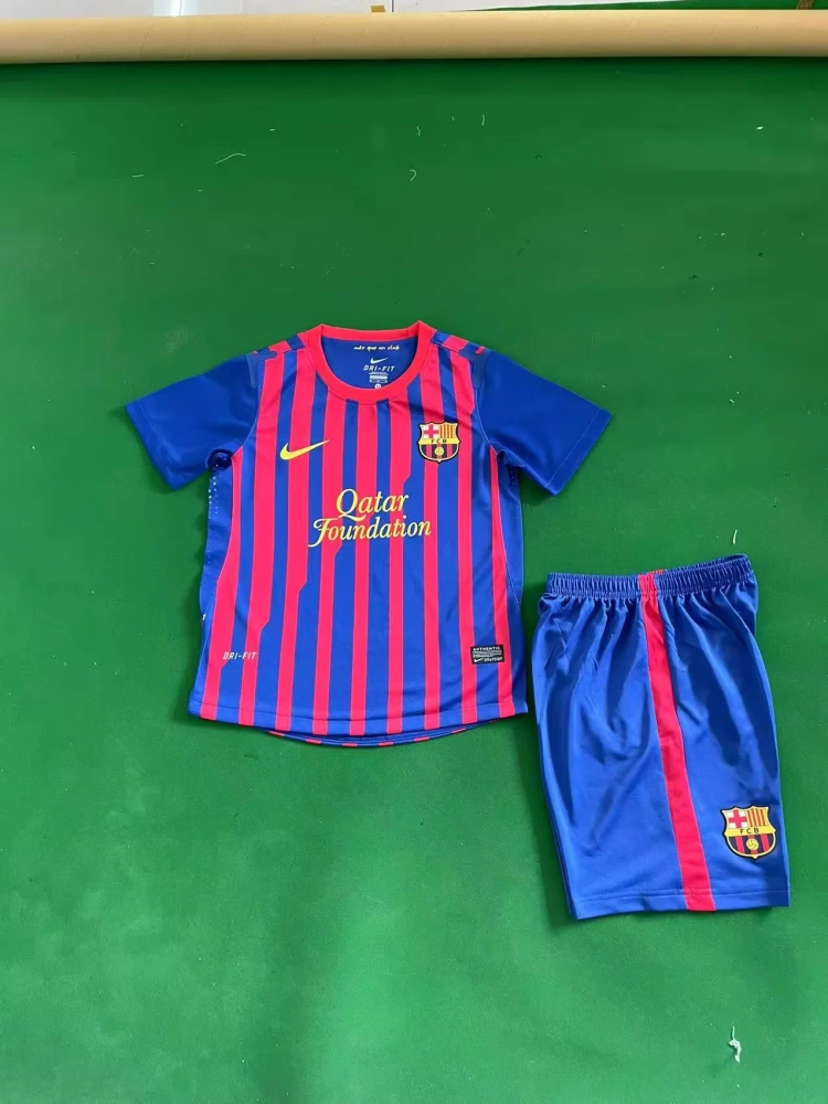 Kids 11-12 Barcelona Home Soccer Jersey | yellow | short-sleeved | retro version