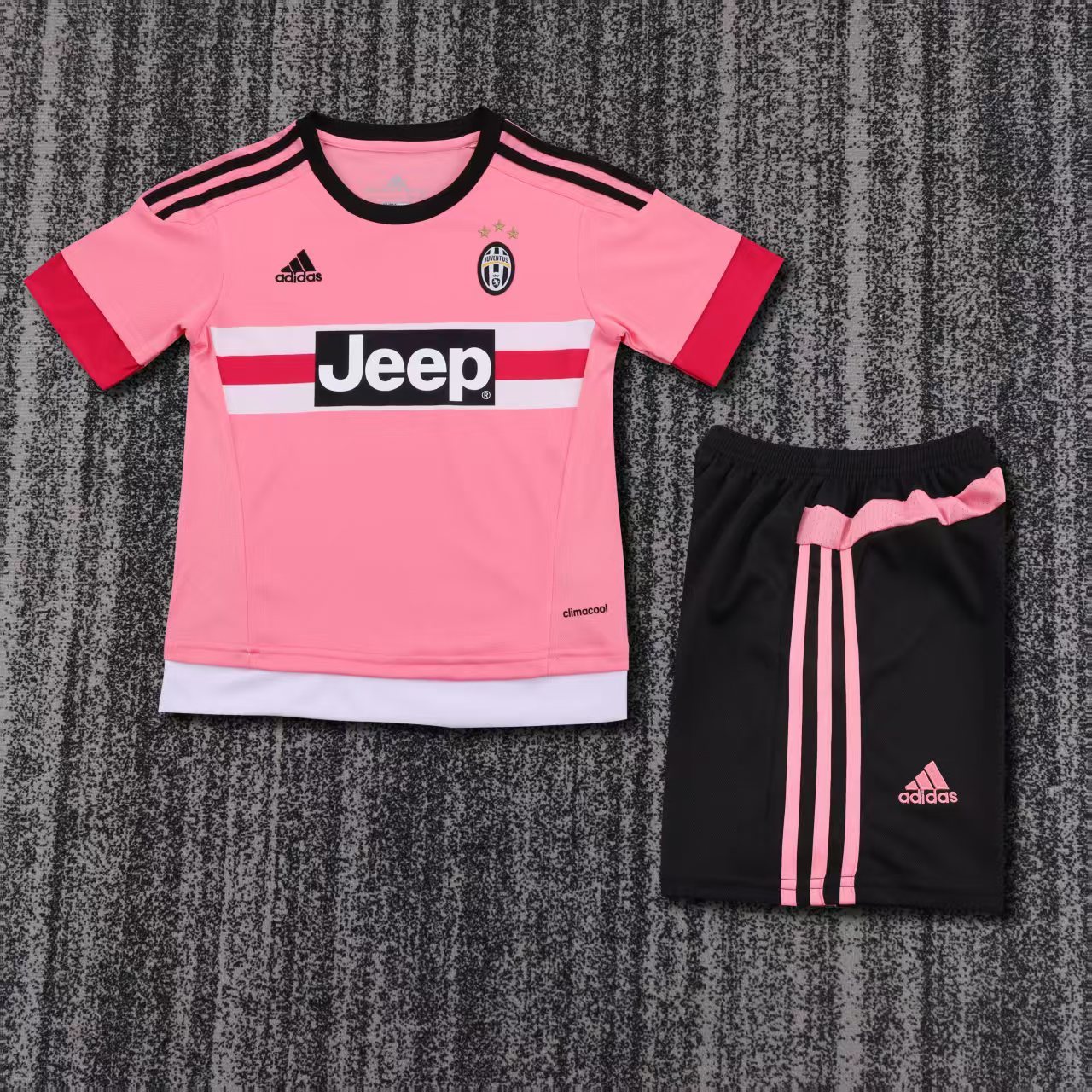 Kids 15-16 Juve Away Soccer Jersey | pink | short-sleeved | retro version