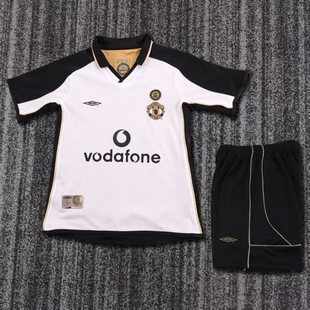 Kids 2001-02 Manchester United Double Jersey | Centenary Edition | short-sleeved | retro version