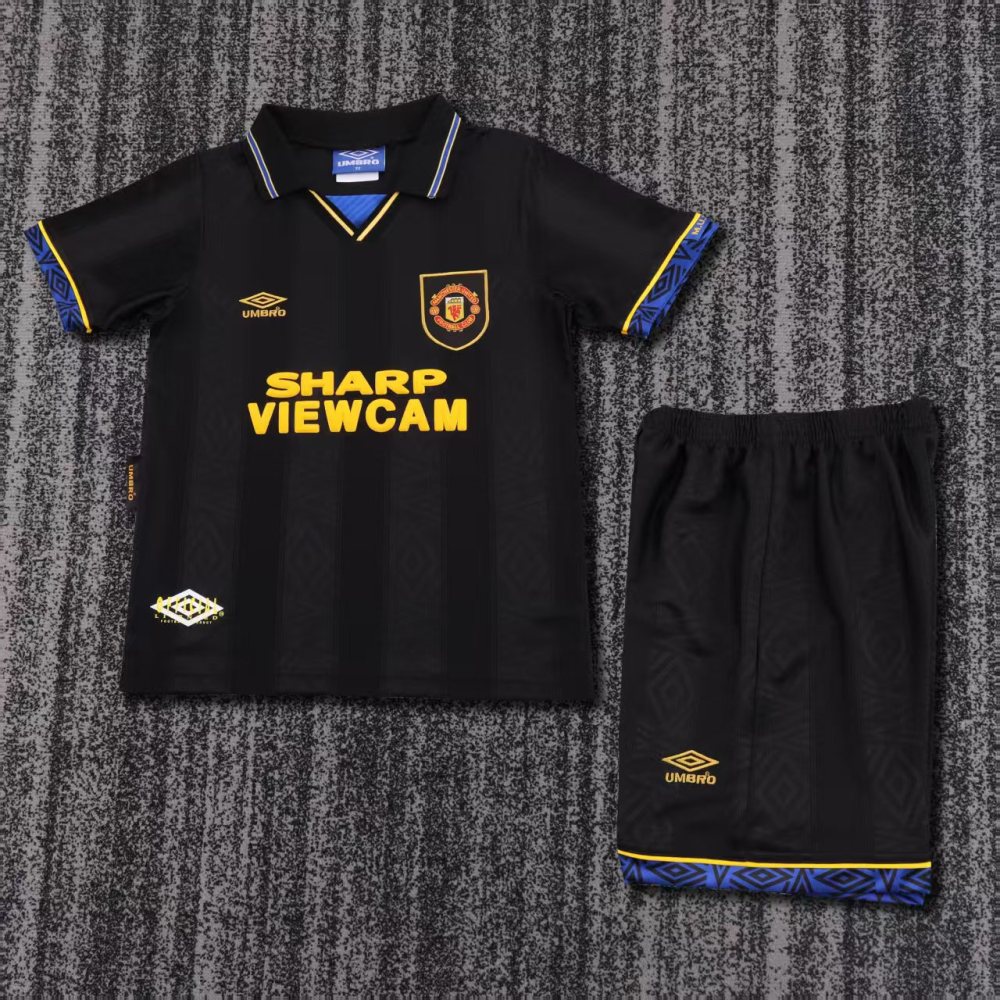 Kids 93-94 Manchester United away Soccer Jersey | short-sleeved | retro version