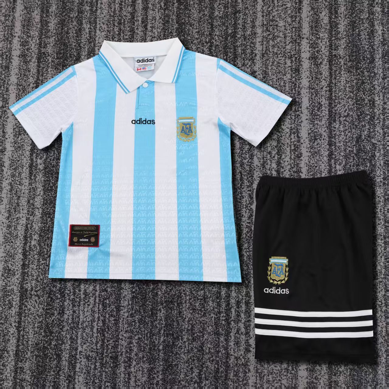 Kids 94 Argentina Home Soccer Jersey | short-sleeved | retro version