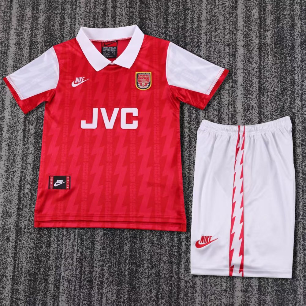 Kids 94-96 Arsenal Home Soccer Jersey | white-red | short-sleeved | retro version