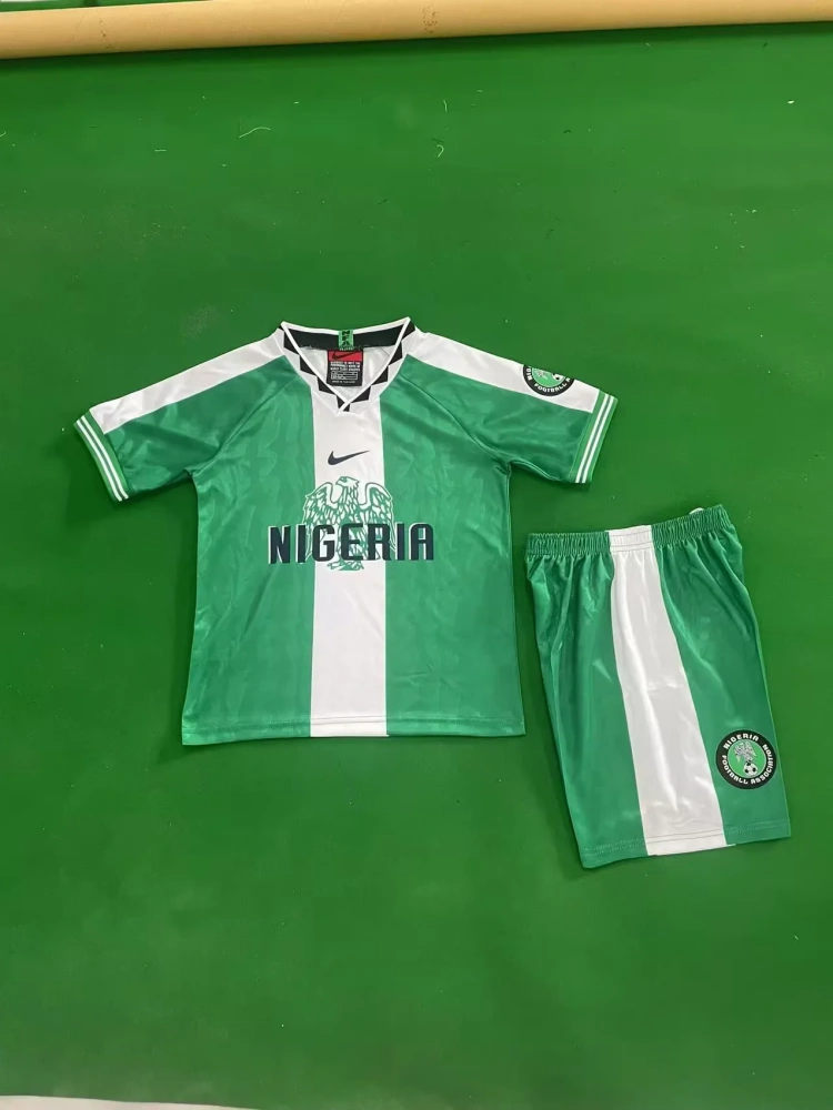 Kids 96 Nigeria Home Jersey | short-sleeved | retro version