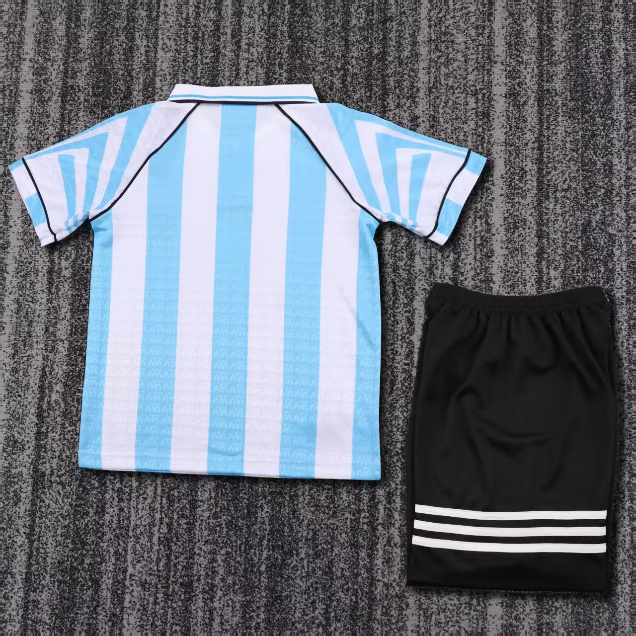 Kids 96-97 Argentina home jacquard Soccer Jersey | jacquard fabrics | short-sleeved | retro version