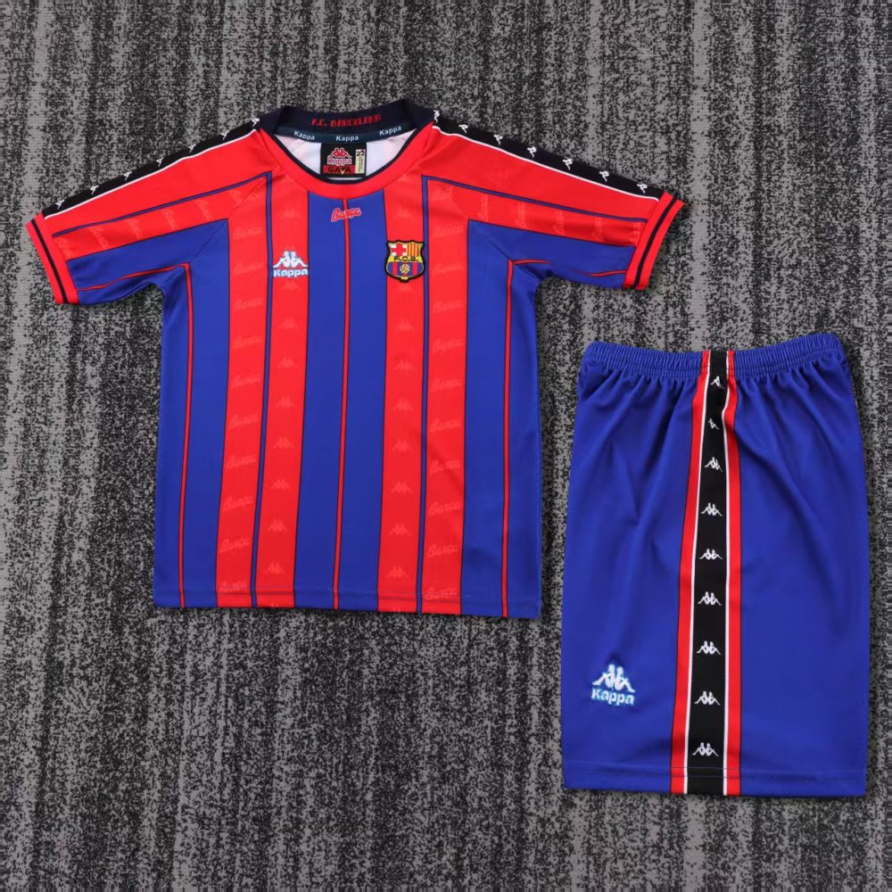 Kids 97-98 Barcelona Home Jersey | short-sleeved | retro version