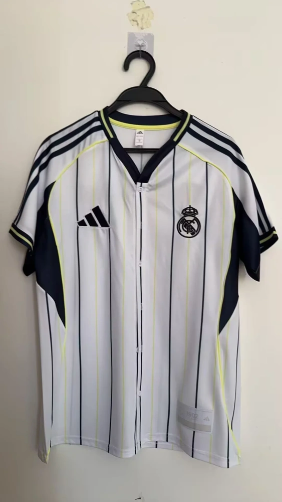 25-26 Real Madrid baseball uniform white  | short-sleeved | c269