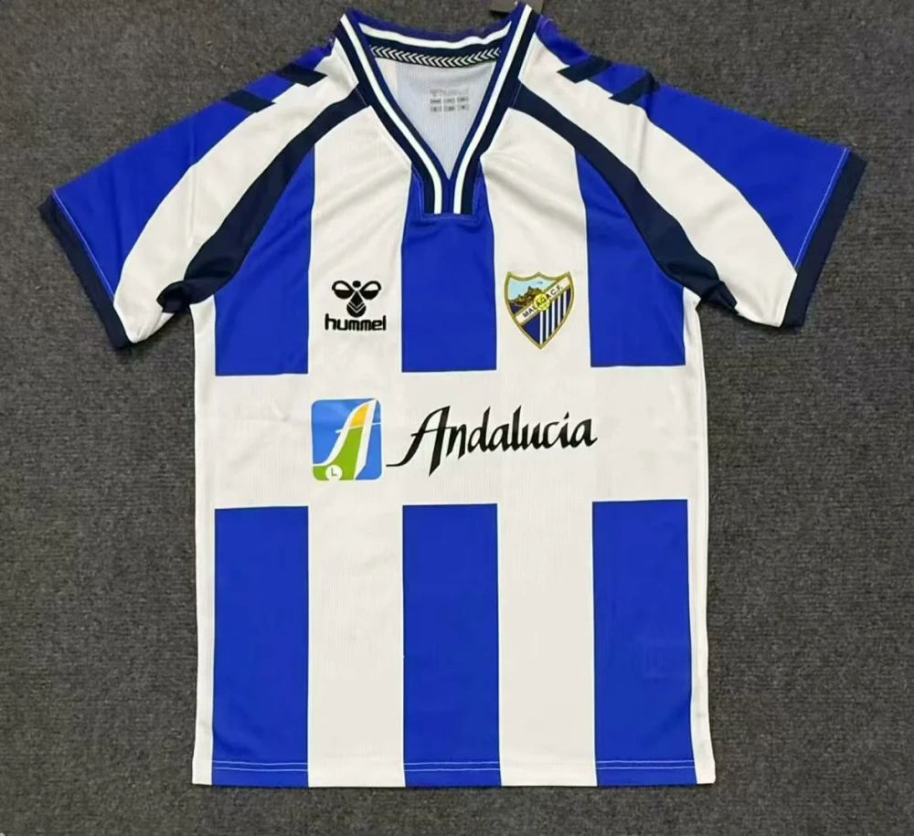 25-26 Malaga Home Jersey | thai version | blue-white | S-2XL | short-sleeved | C269