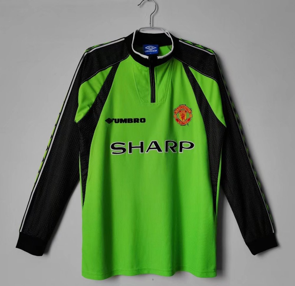 1998 - 99 Manchester United goalkeeper Jersey | green | Long-sleeved | [Retro Edition] | 710