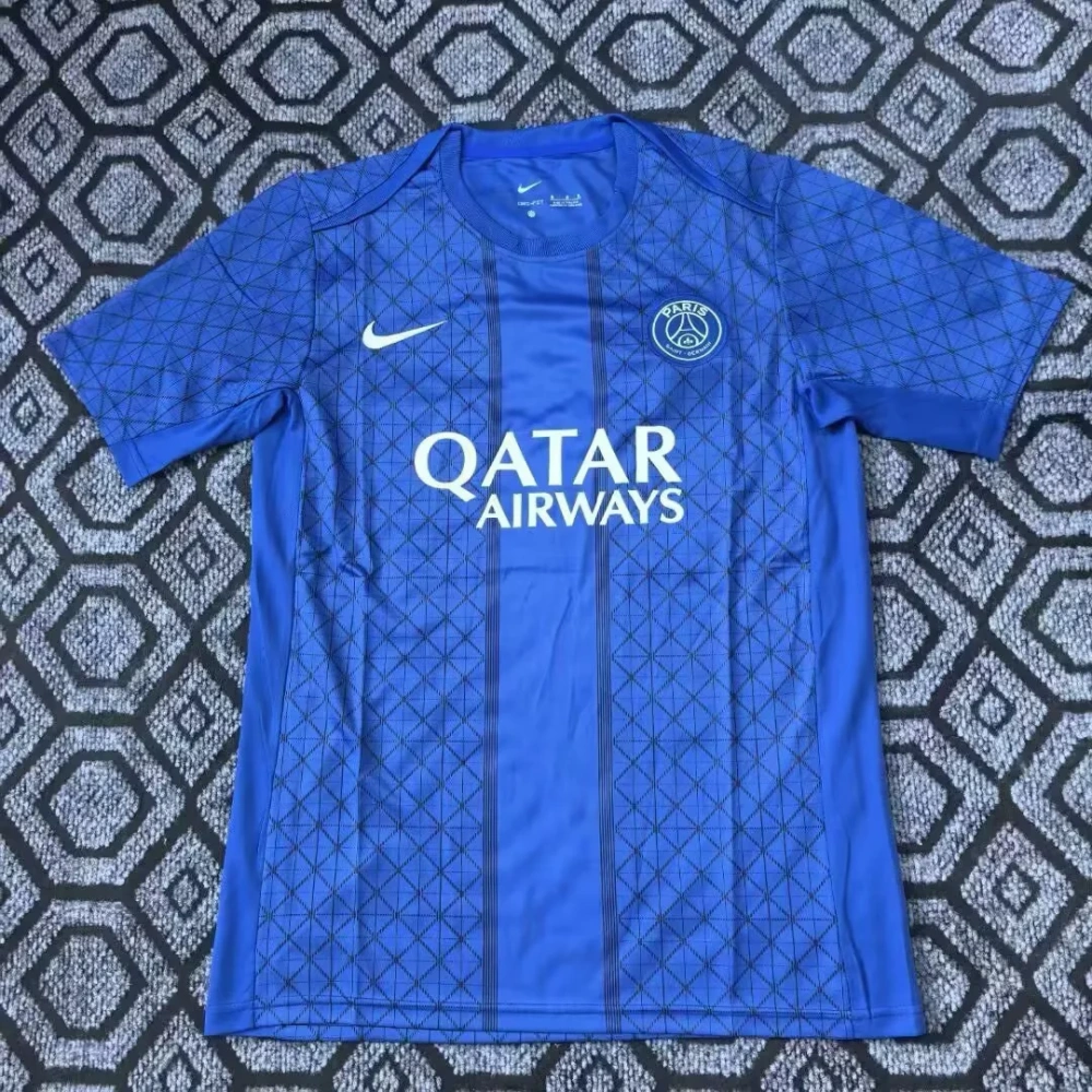 25 26 Paris pre-match Jersey | thai version | Blue | S-2XL | PSG | short-sleeved