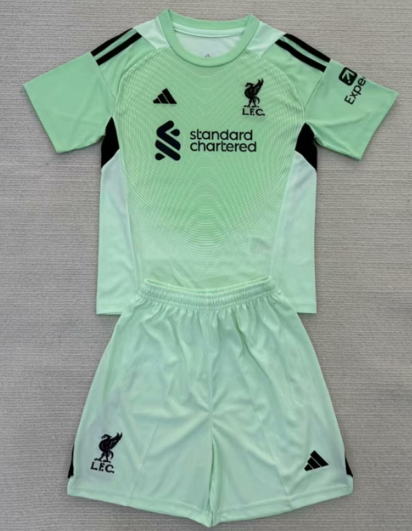 Kids 25/26 Liverpool green goalkeeper Jersey | short-sleeved