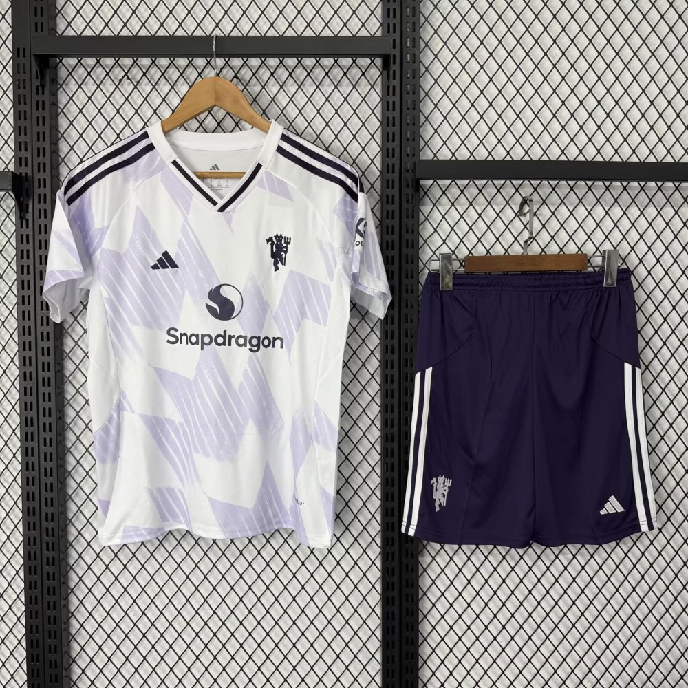 Kids  25/26 Manchester United Home Away Soccer Jersey | short-sleeved