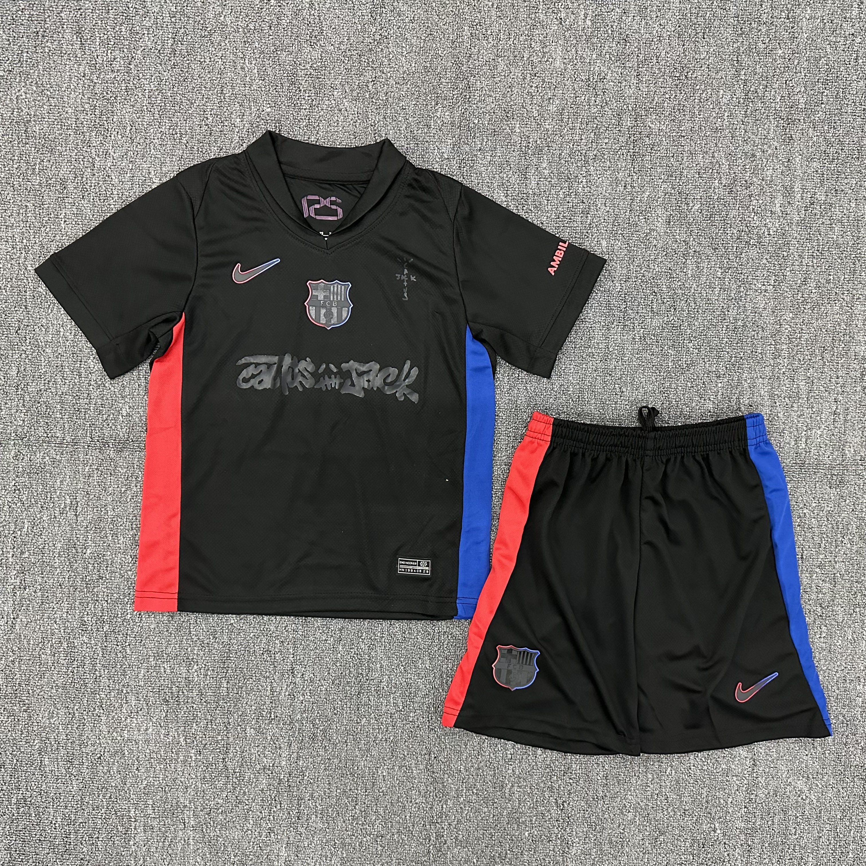 Kids Barcelona Away Soccer Jersey | short-sleeved | 507