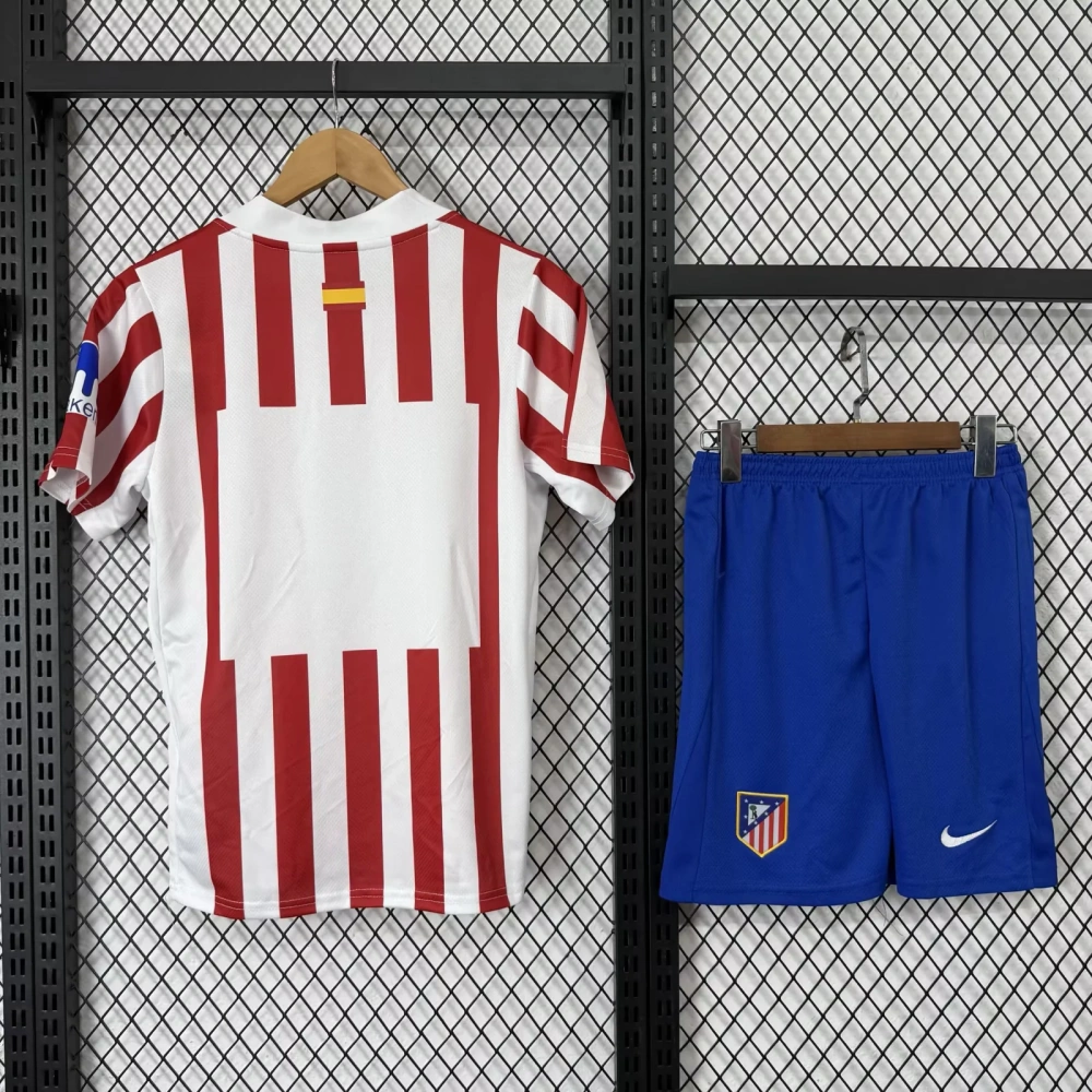 Kids 25/26 Atletico Madrid Home Soccer Jersey | short-sleeved | 507