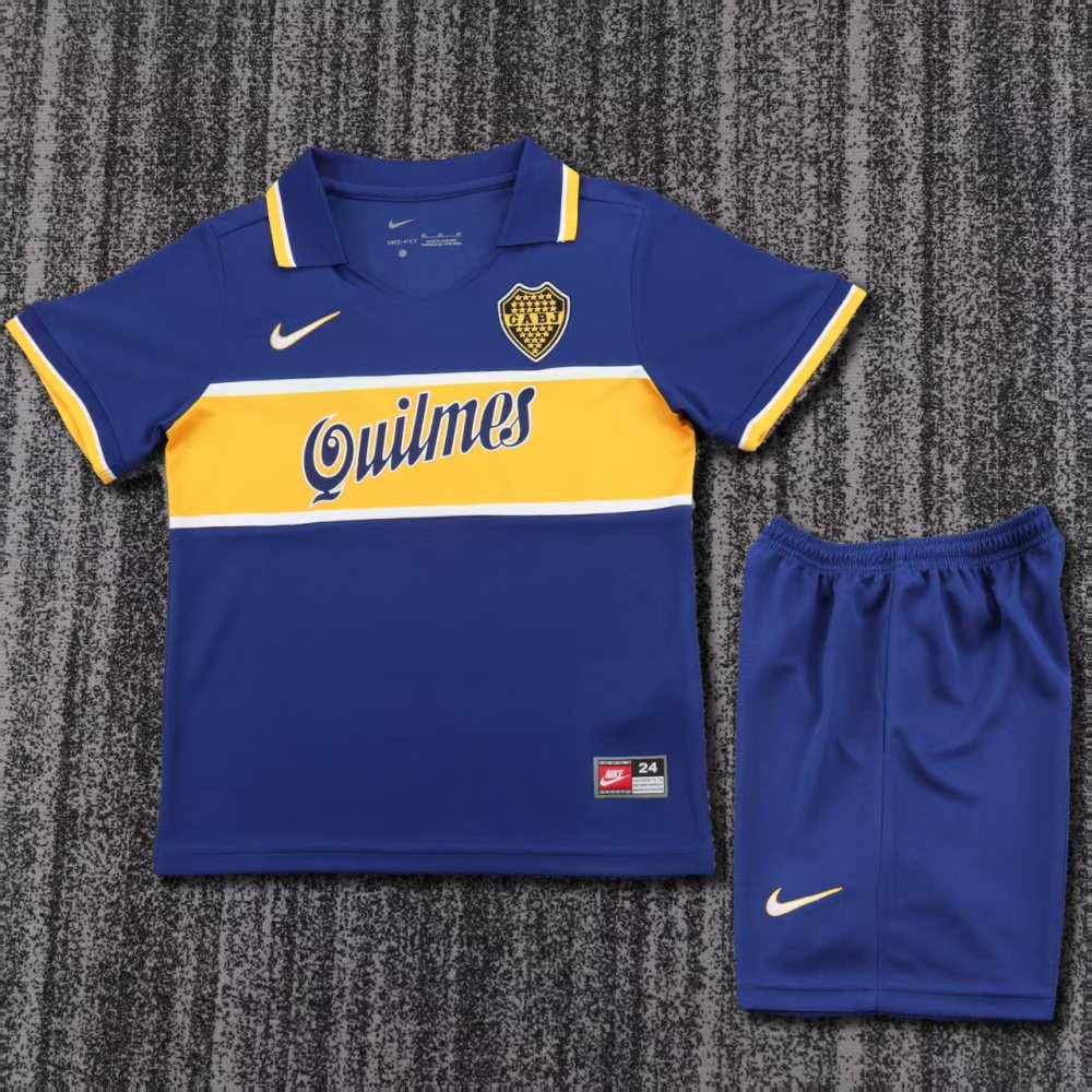 Kids 96-97 Boca home Soccer Jersey | short-sleeved | retro version