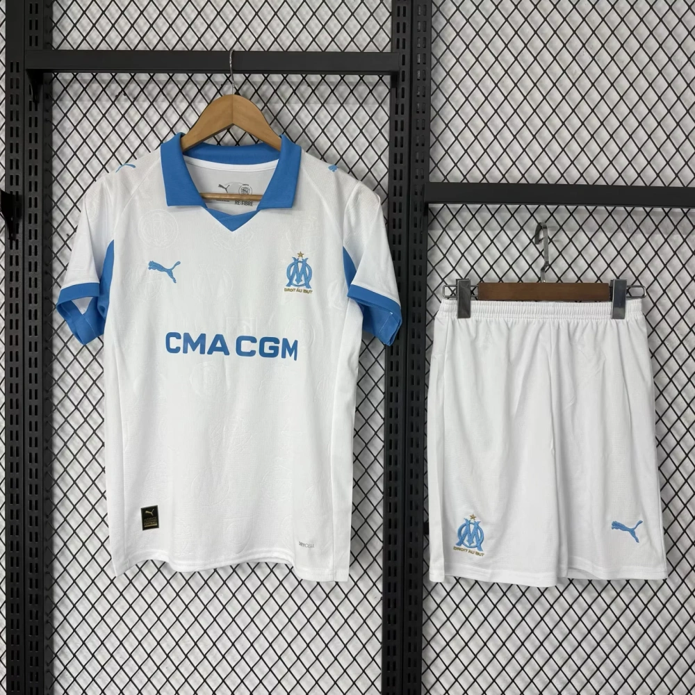 Kids 25/26 Olympique de Marseille Home / Away Soccer Jersey | short-sleeved | 507