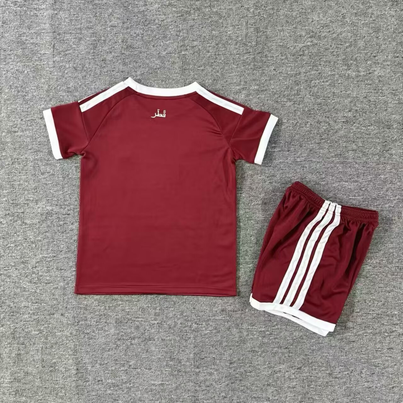 Kids 26 27 Qatar home Soccer Jersey | short-sleeved | QFA | QIUW