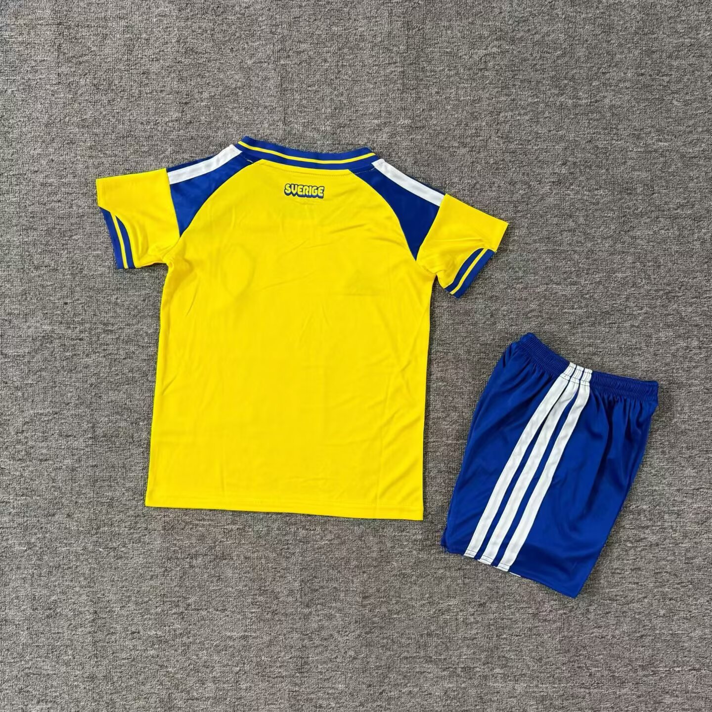 Kids 26 27 Svenska home Soccer Jersey | short-sleeved | Sverige | QIUW