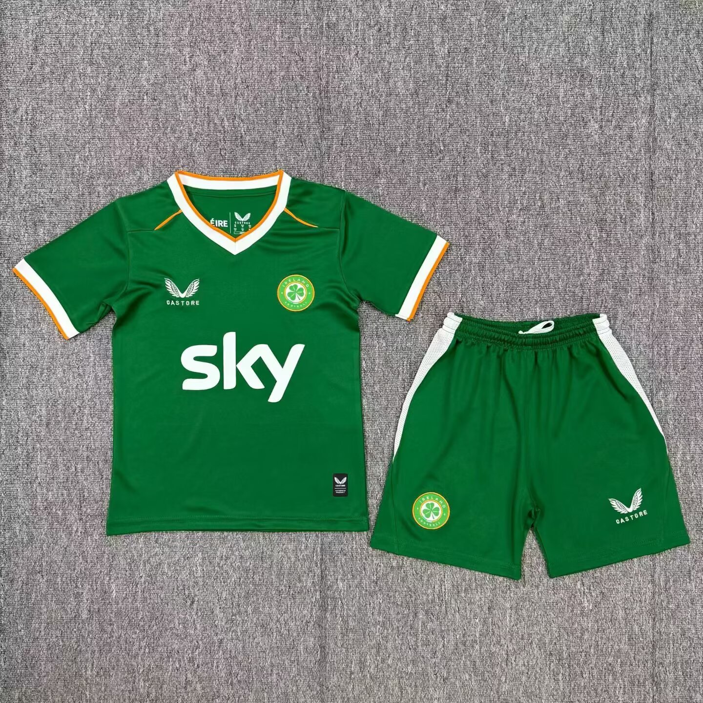 Kids 26 27 Ireland home Soccer Jersey | short-sleeved | QIUW