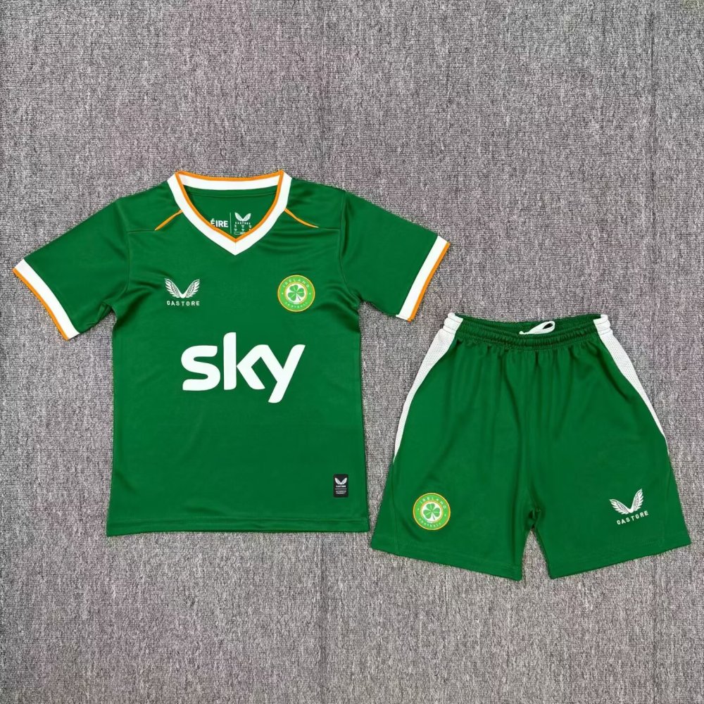 Kids 26 27 Ireland home Soccer Jersey | short-sleeved | QIUW