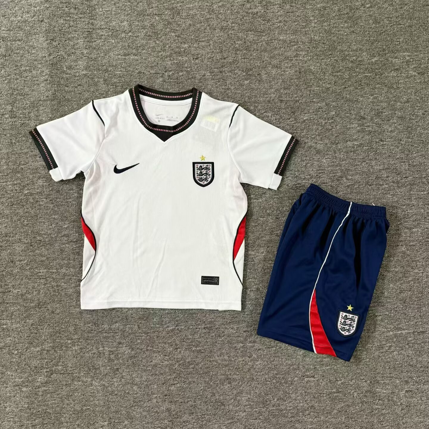 Kids 26 27 England home Soccer Jersey | short-sleeved | QIUW