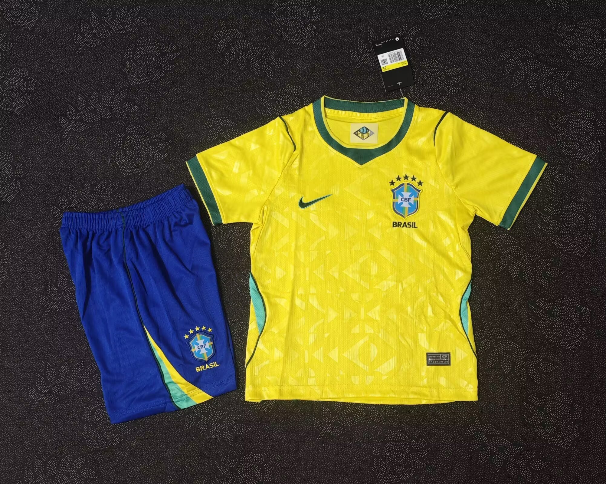 Kids 26-27 Brazil  home Soccer Jersey | short-sleeved | 1134