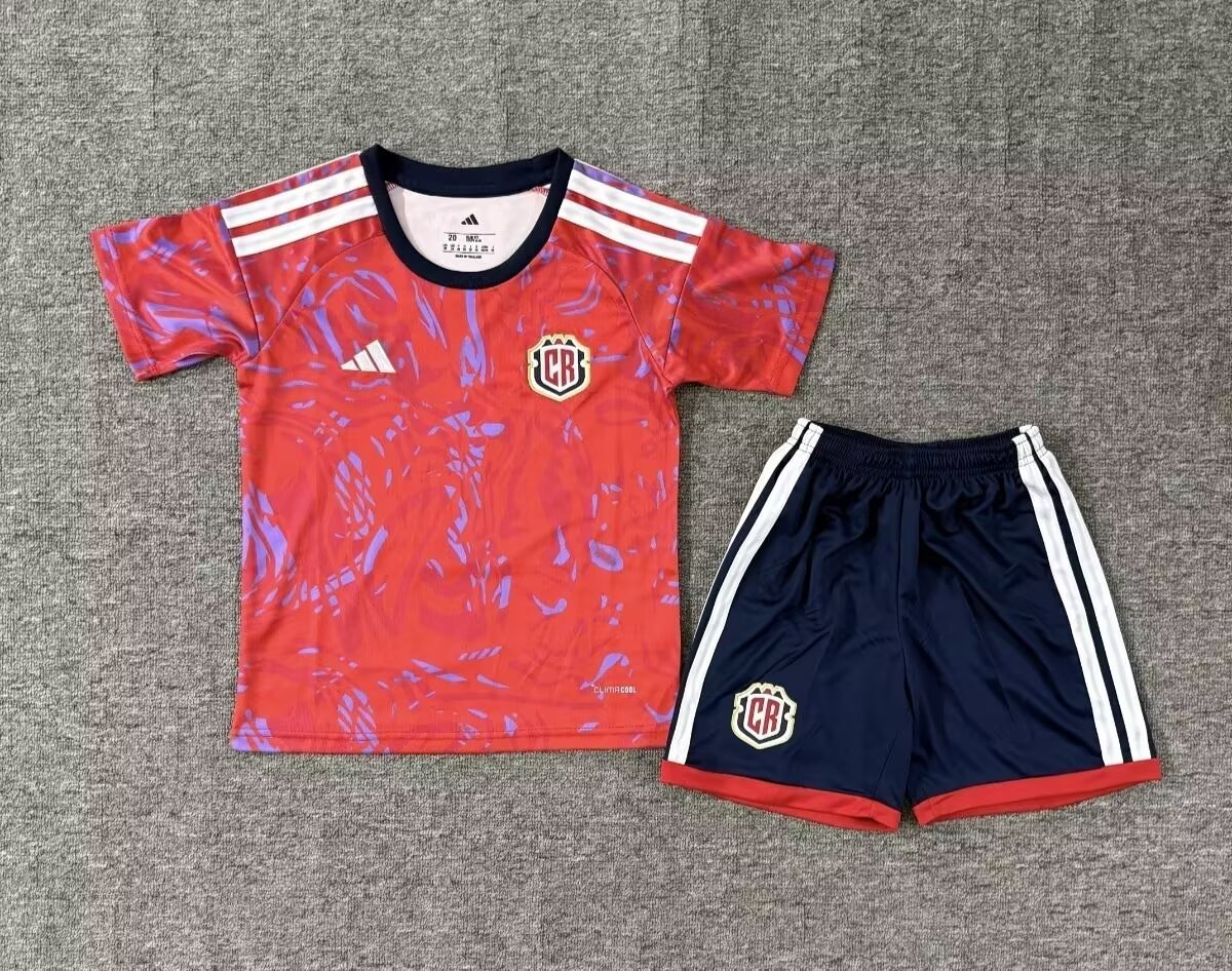 Kids 26-27 Costa Rica home Soccer Jersey | short-sleeved | 1134