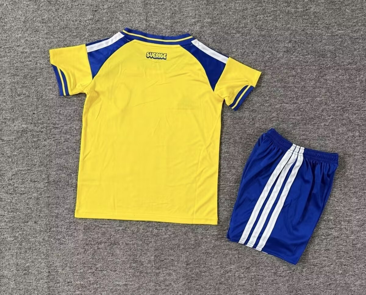 Kids 26-27 Sweden home Soccer Jersey | short-sleeved | 1134