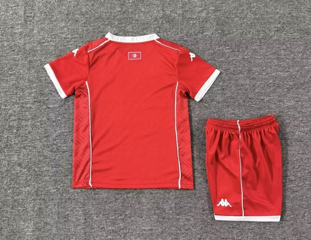 Kids 26-27 World Cup Tunisia home Soccer Jersey | short-sleeved | 1134
