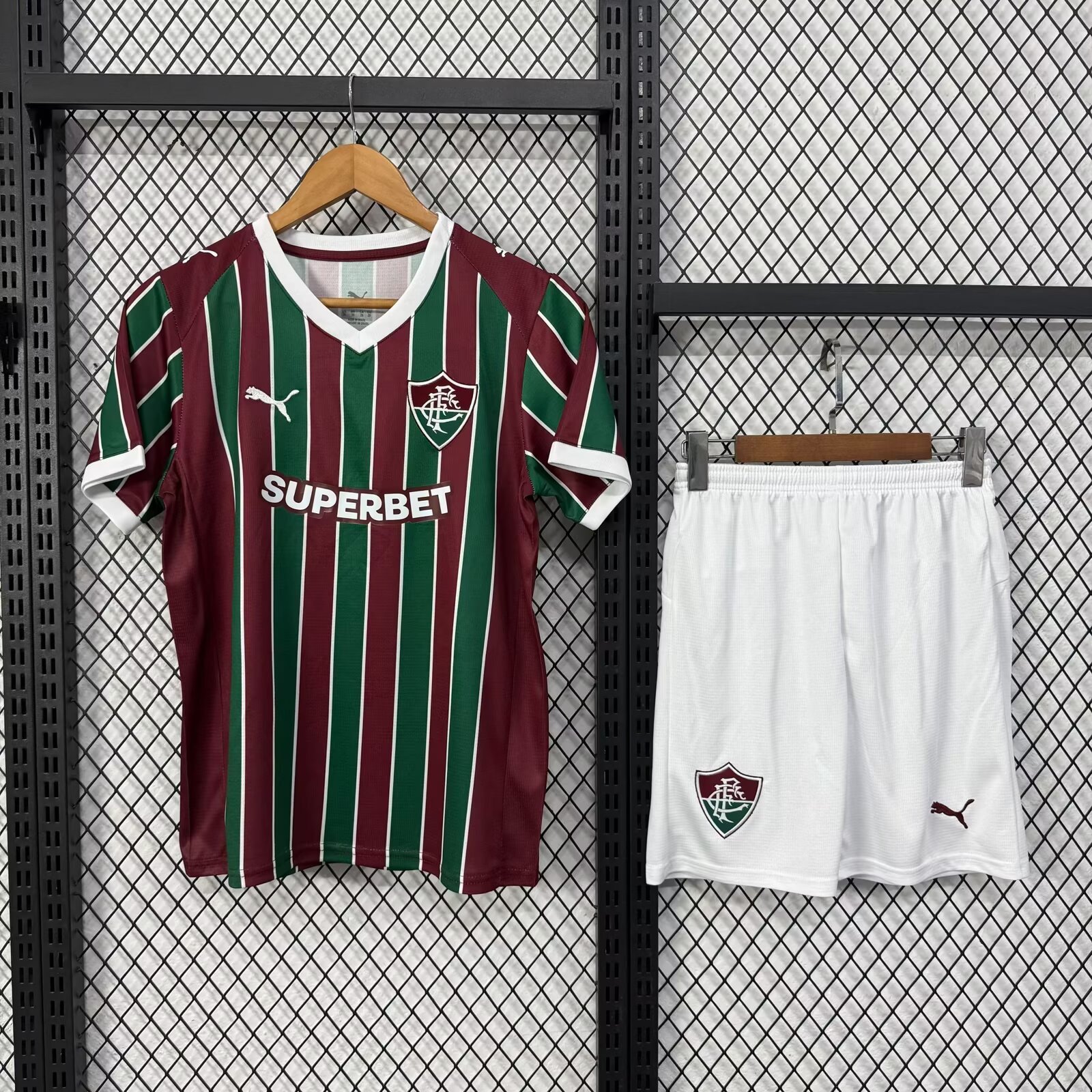 Kids 26-27 Fluminense Home Soccer Jersey | short-sleeved | 1134
