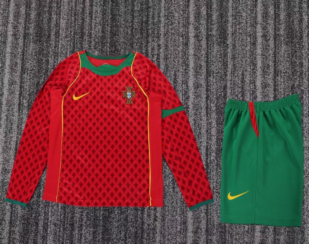 2004 Portugal  Retro home gameJersey  long sleeves [Retro Edition] |