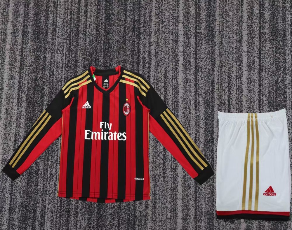 2013-2014 AC Milan Retro  home gameJersey  long sleeved shirt | [Retro Edition] |