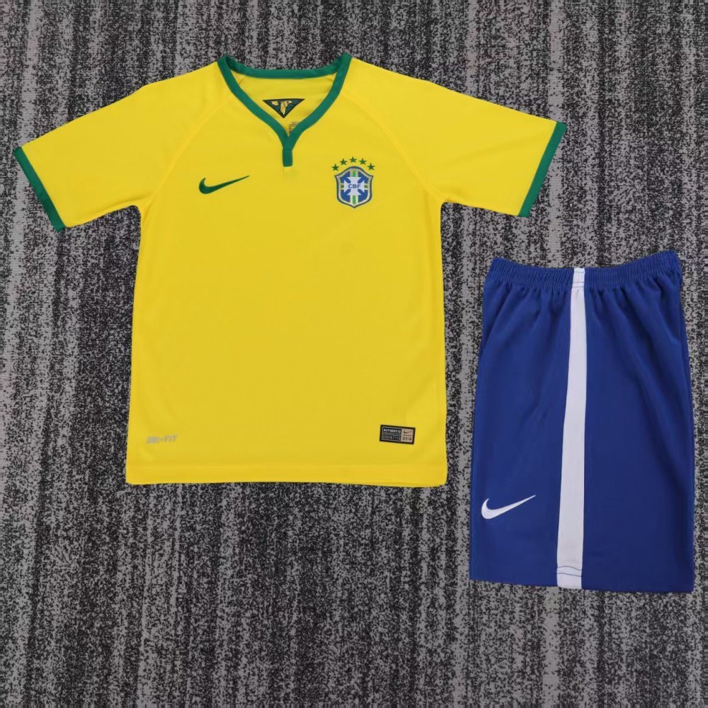 2014 Brazil  Retro home  gameJersey  long sleeved shirt | [Retro Edition] |