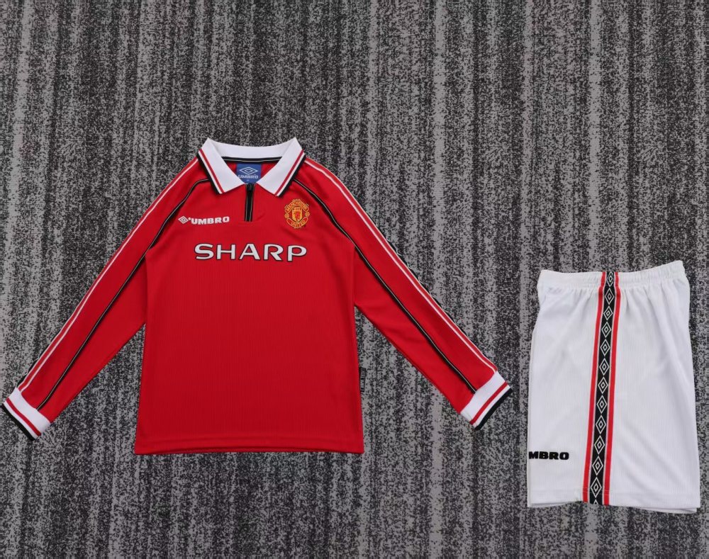 1998-1999 Manchester United Retro  home gameJersey  long sleeved match | [Retro Edition] |