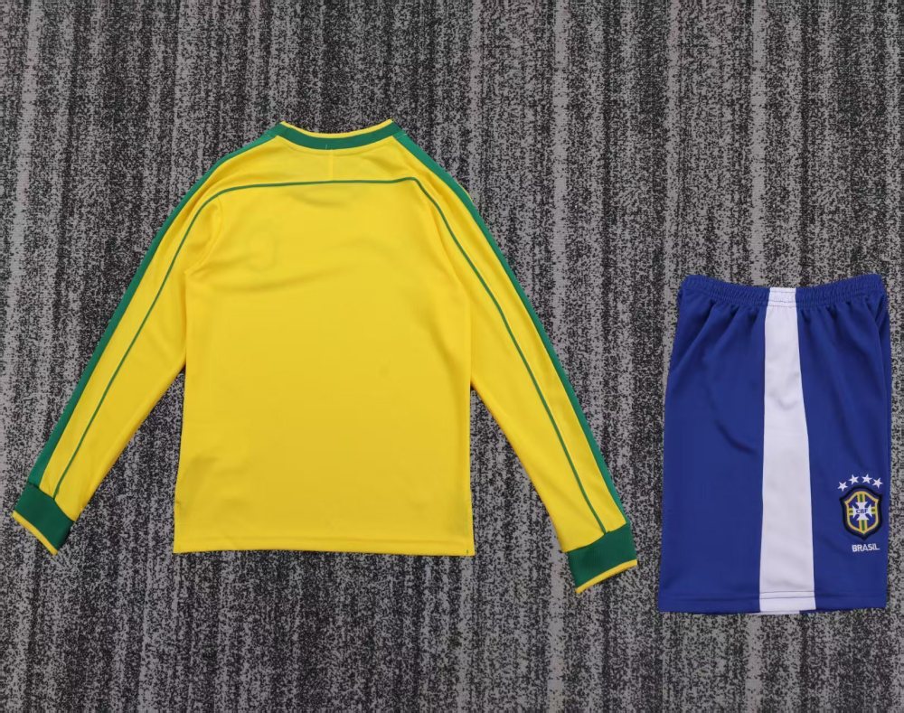1998  Brazil  Retro  home gameJersey  long sleeved match | [Retro Edition] |